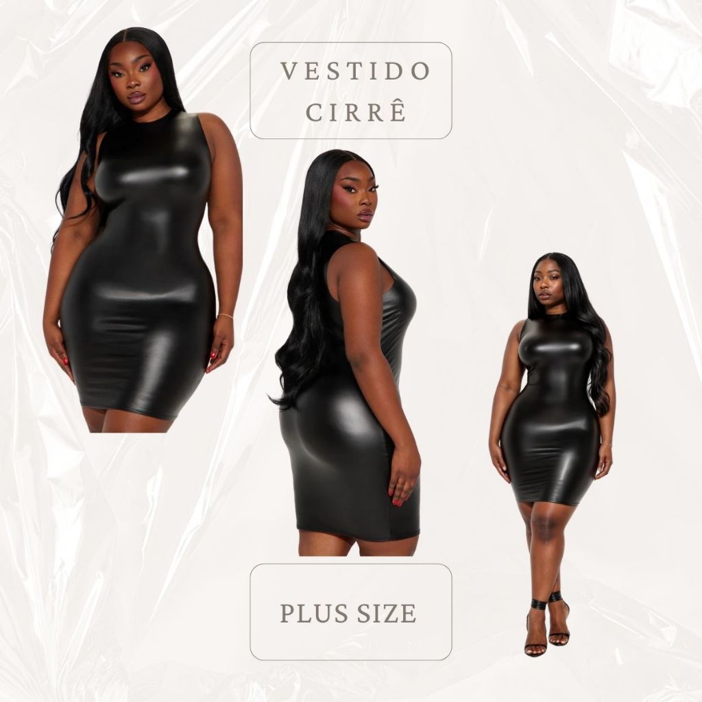 Vestido Modelador Plus Size Cirrê – Elegância e Conforto do GG ao G4