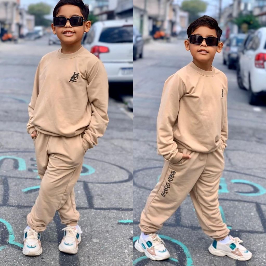 Conjunto De Moletom Menino Infanto Juvenil Lançamento Malha Algodão Quentinho