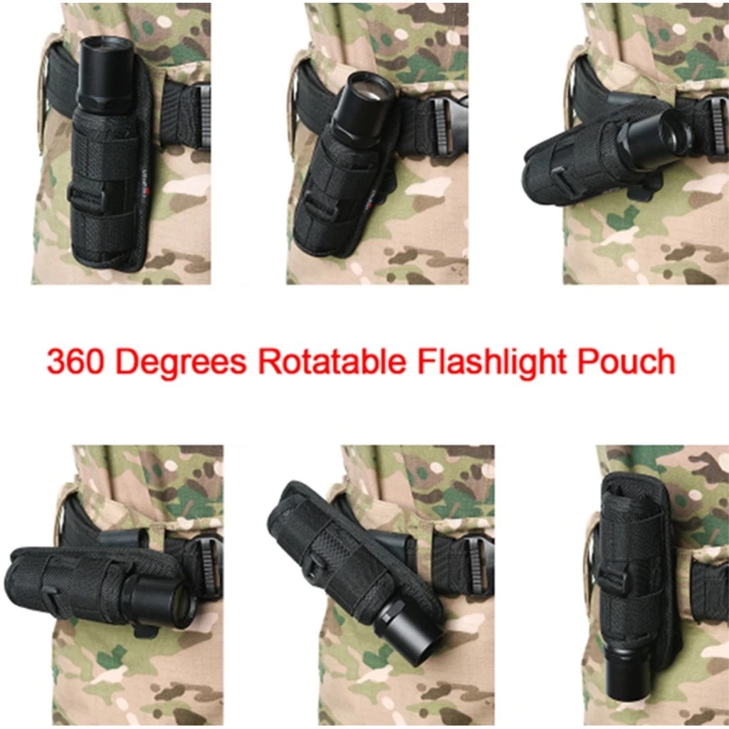 Porta Lanterna Rotativa 360 Modular Tático Coldre Para Cinto, Bolsa e Mochila Kit de Sobrevivência Acampamento Noturno