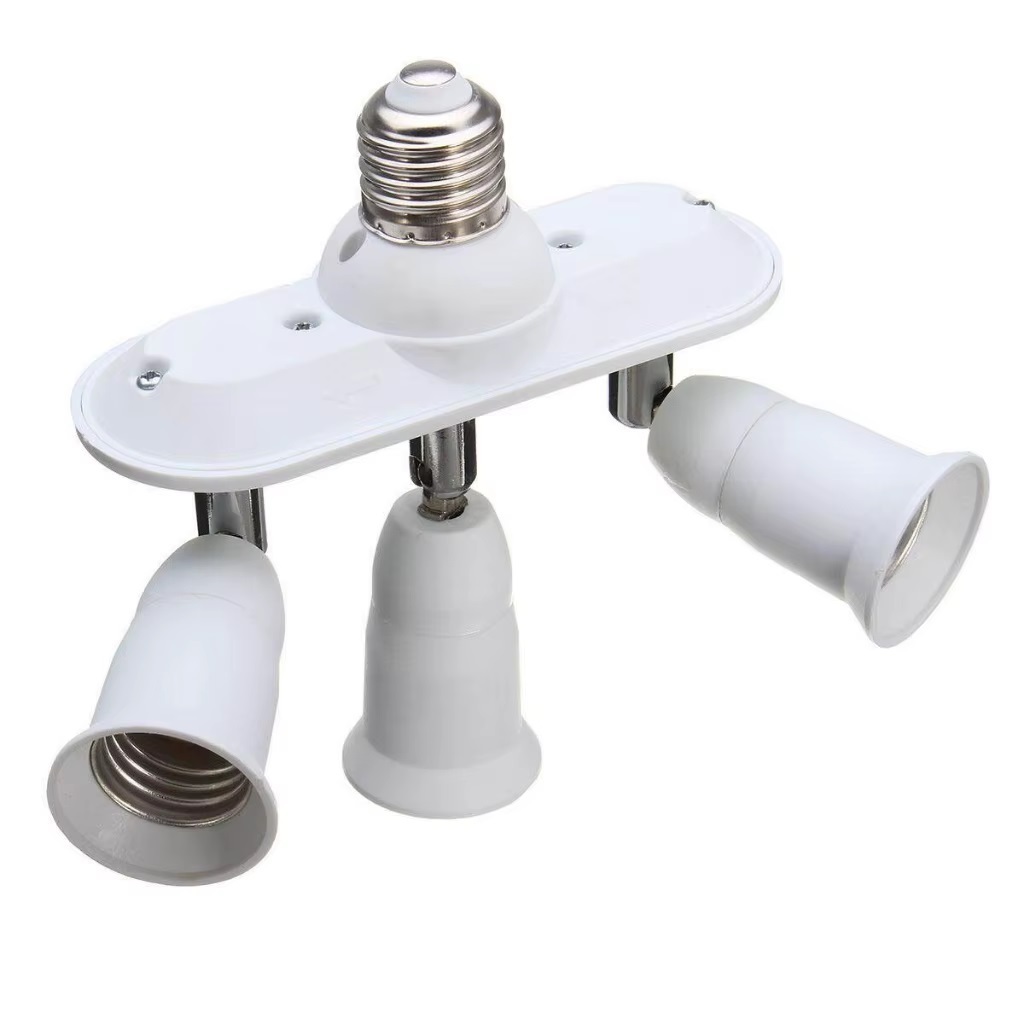 Soquete Flexível Para 3 Lâmpadas - Adaptador Triplo - 3 em 1 - Bocal E27 - Articulado - Extensão
