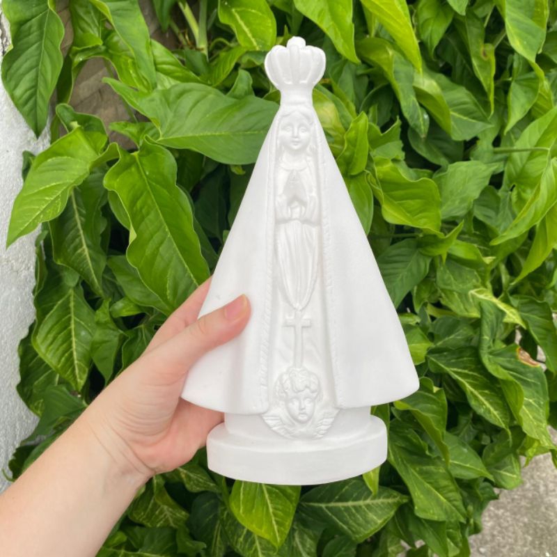 kit 3 imagens Em Gesso Cru Nossa Senhora Aparecida 24cm