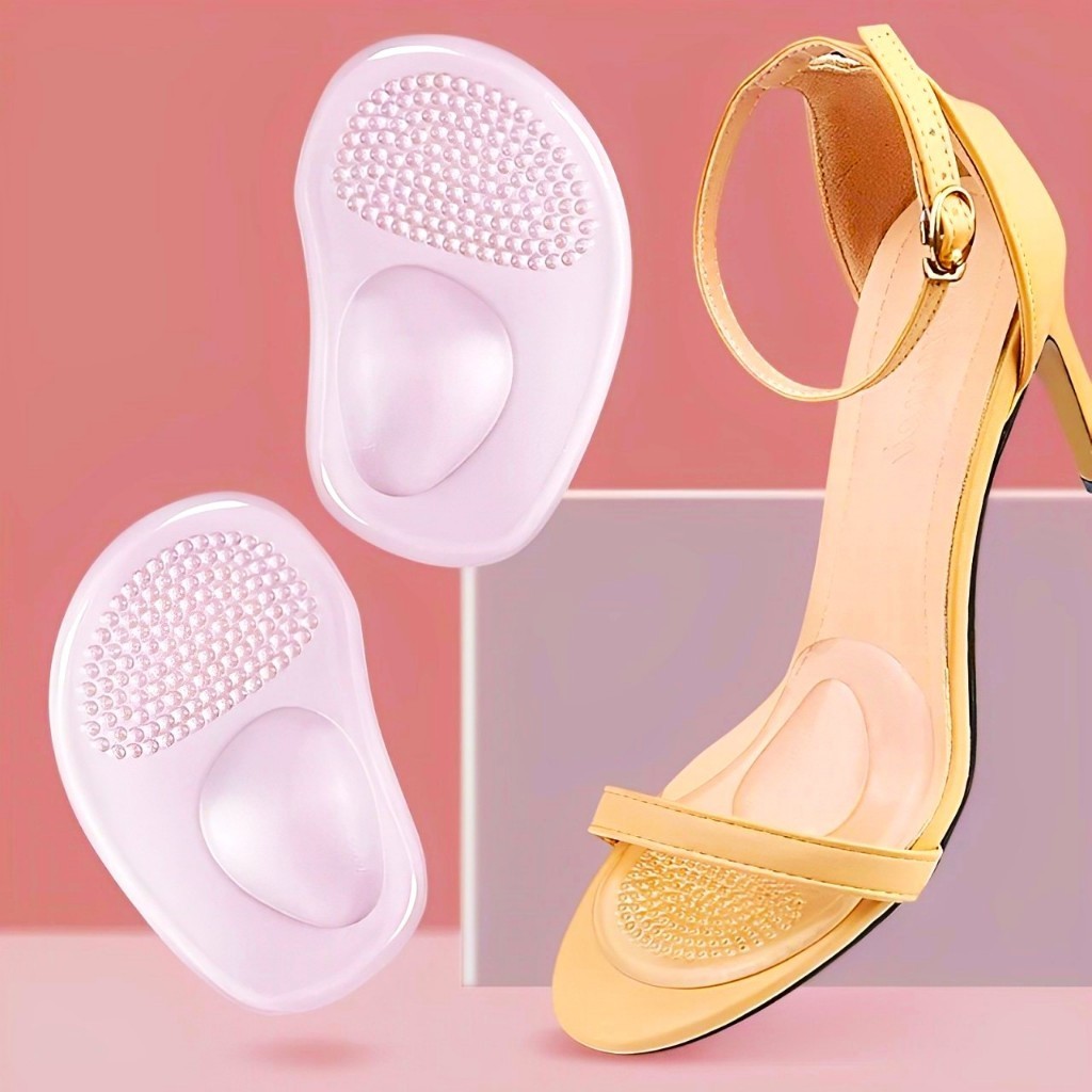 Par Palmilha em Gel Silicone Antiderrapante Anatômica Apoio Pé para Salto Alto Sapato Ortopedica Fascite Plantar
