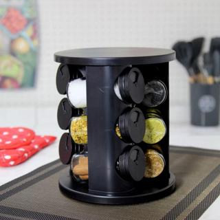 Porta Condimentos Temperos Giratório 9 Potes Vidro Praticidade Na Cozinha