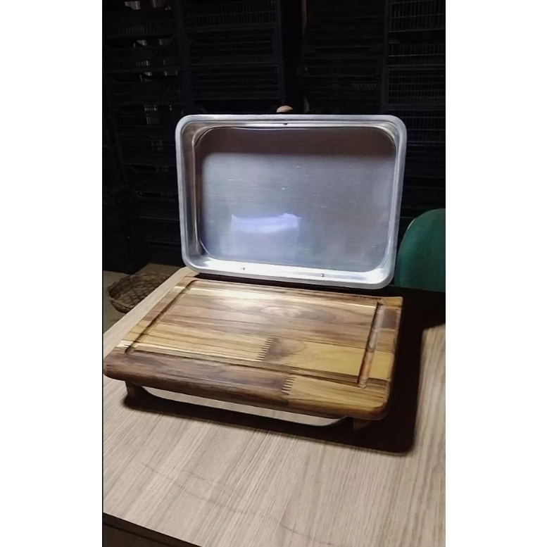 TABUA PARA CHURRASCO INTELIGENTE COM TAMPA E FORMA DE ALUMINIO - ENVIO IMEDIATO EM 24 HORAS UTEIS