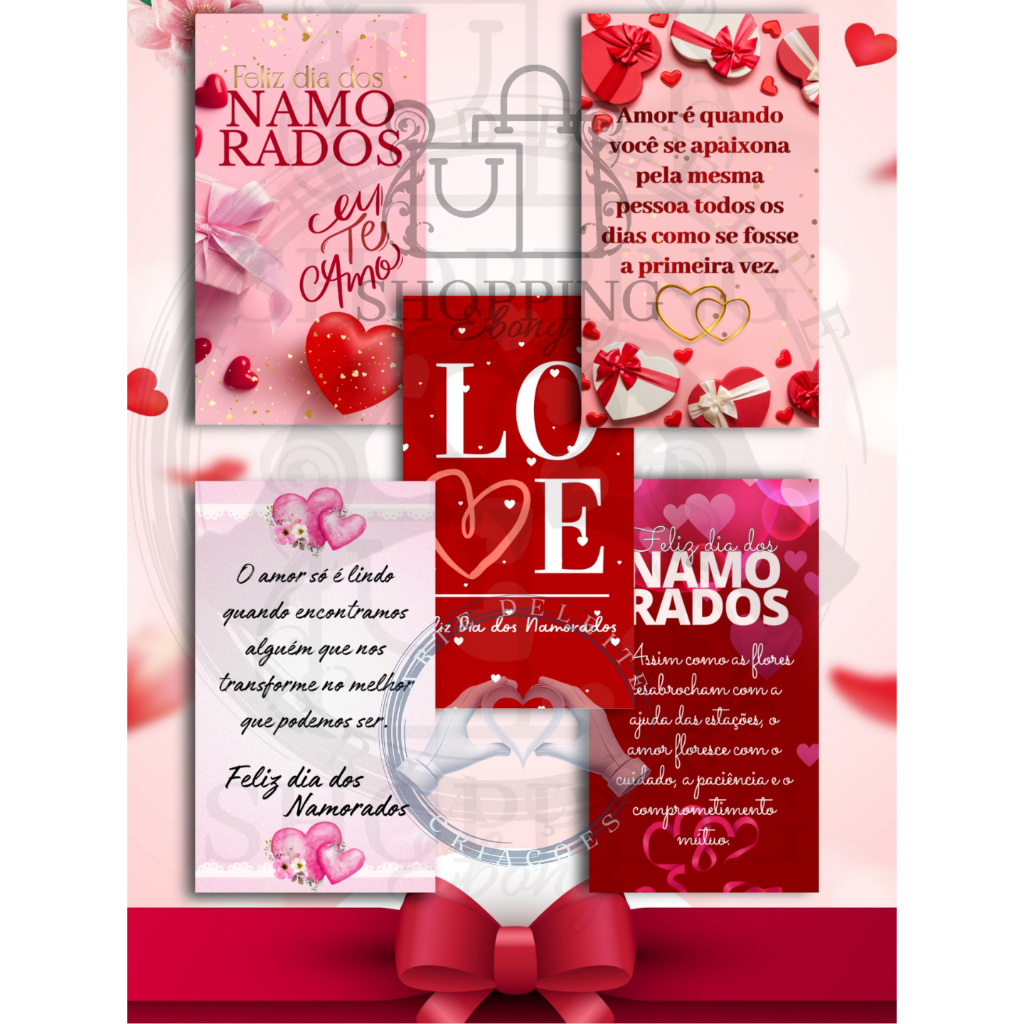 Cartões Agradecimento - Feliz Dia Dos Namorados - Mensagens Motivacionais em Oferta na Shopee