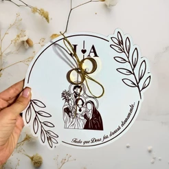 PORTA ALIANÇA PARA CASAMENTO SAGRADA FAMÍLIA PERSONALIZADO