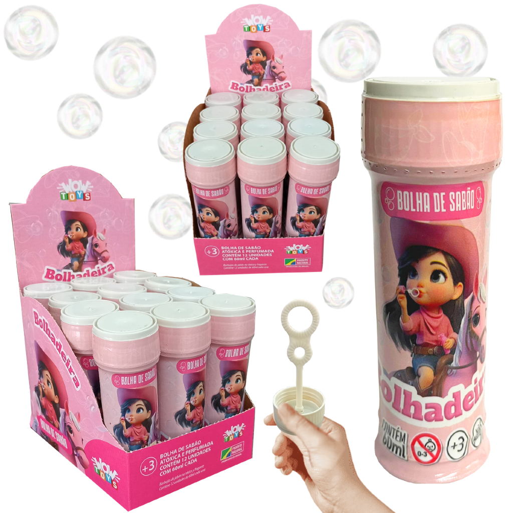 Kit 24 Bolha Sabão bolinha Lembrancinhas de Aniversário infantil sacolinha surpresa prenda festa junina boiadeirinha