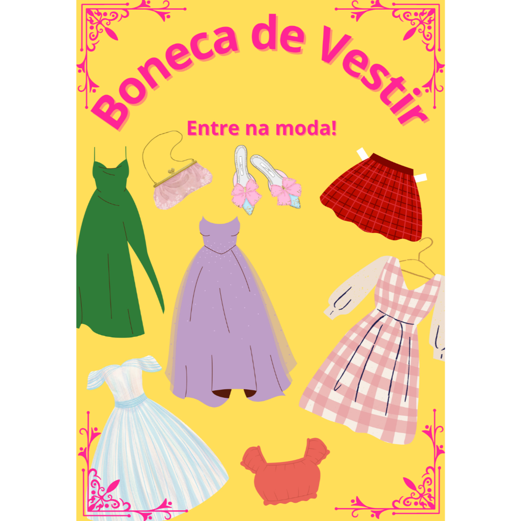 (Notavel Nerd) Boneca de Vestir | Papel 180g Premium | Folhas Soltas | Artesanal Sob Encomenda em Oferta na Shopee
