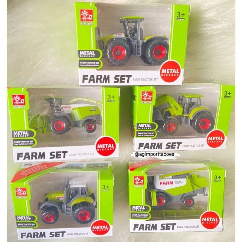 Tratores Agrícolas Farm Set Metal Die Cast Metal Brinquedos Colecionáveis