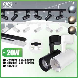 Kit Spot LED Trilho Eletrificado 20W Cor Preto/Branco +Trilho | Bivolt Luz Frio/Neutro/Quente em Oferta na Shopee