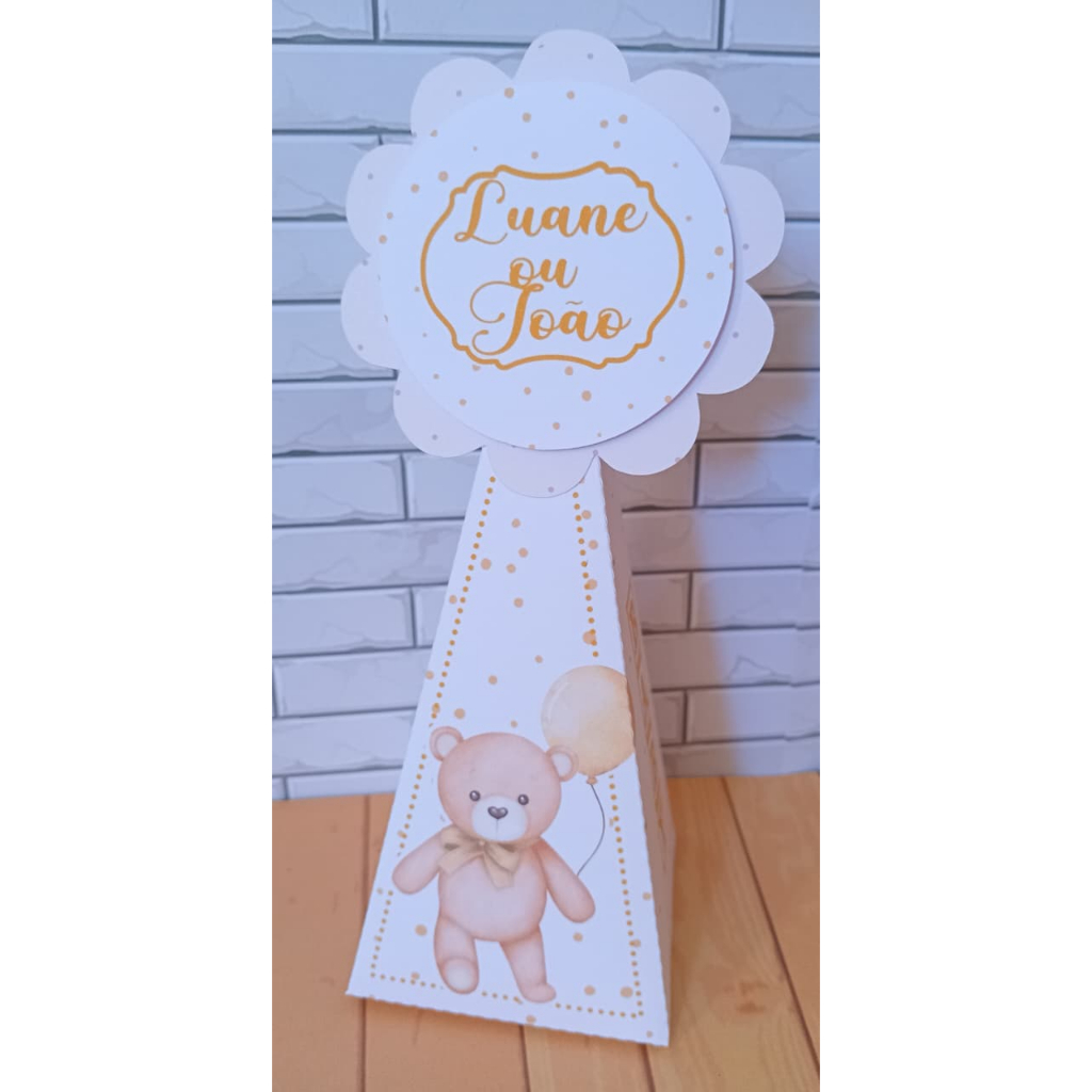 Caixinhas Personalizados Chá Revelação Urso Lembrancinhas Caixinhas para Festa PEGUE E MONTE