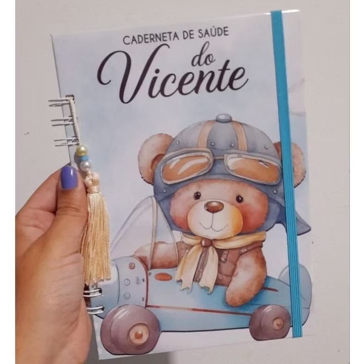 Caderneta Personalizada do bebê no tema Ursinho Baloeiro