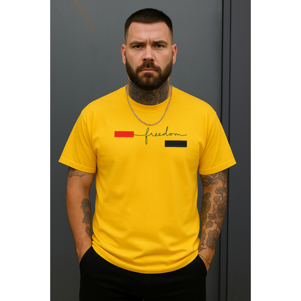 Camiseta Estampada Freedom Camisa Masculina 100% Algodão Malha 30.1 Verão Envio Imediato Verão