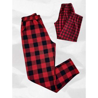 Calça Poliester Xadrez Vermelha  FINA Pijama