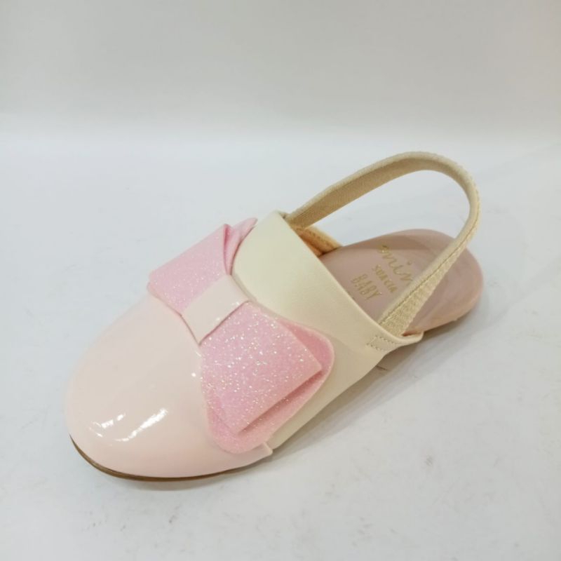 Mule Infantil Pérola Rosa Ballet com Gliter Mini Sua Cia Baby - Envio Imediato