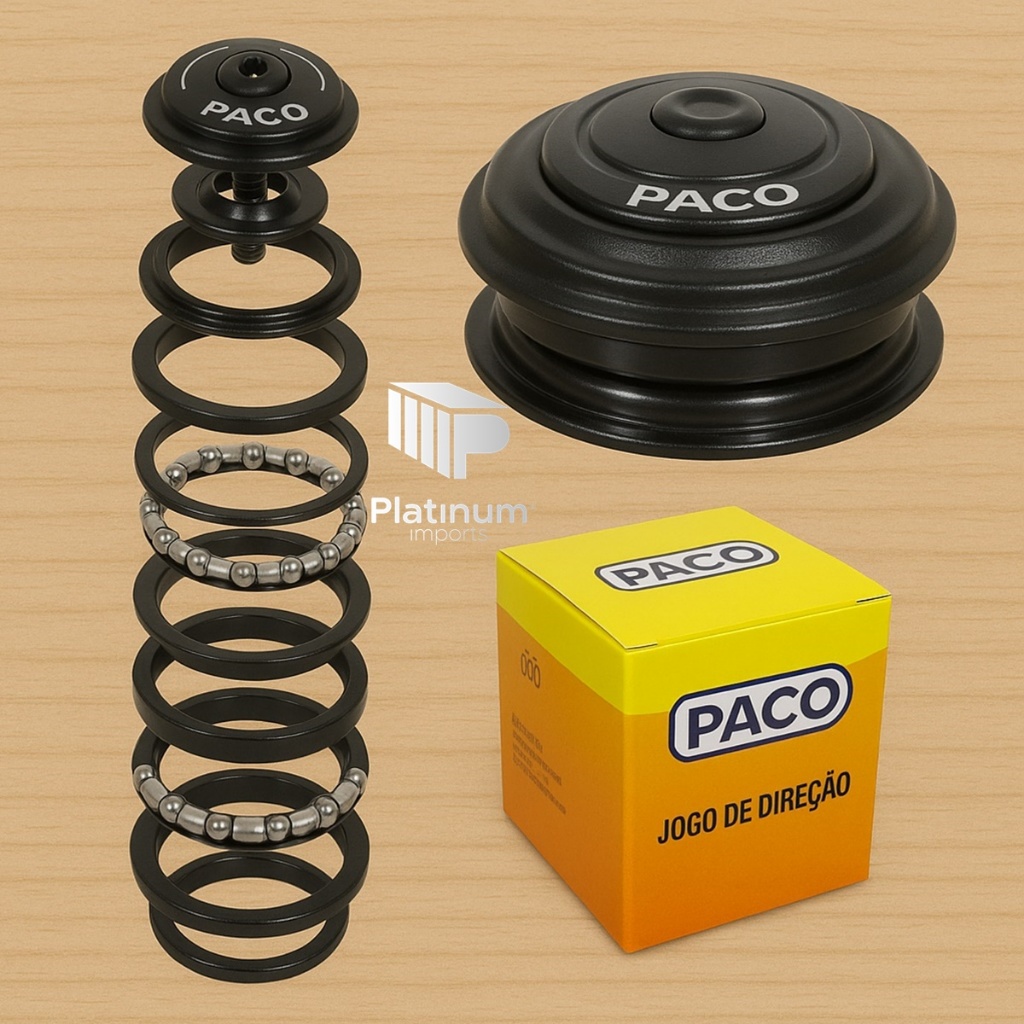 Jogo Direção PACO Mega Over 44mm Bike MTB Speed Alumínio Aheadset 1.1/8 Rolamento Selado Alta Qualidade Pronta Entrega