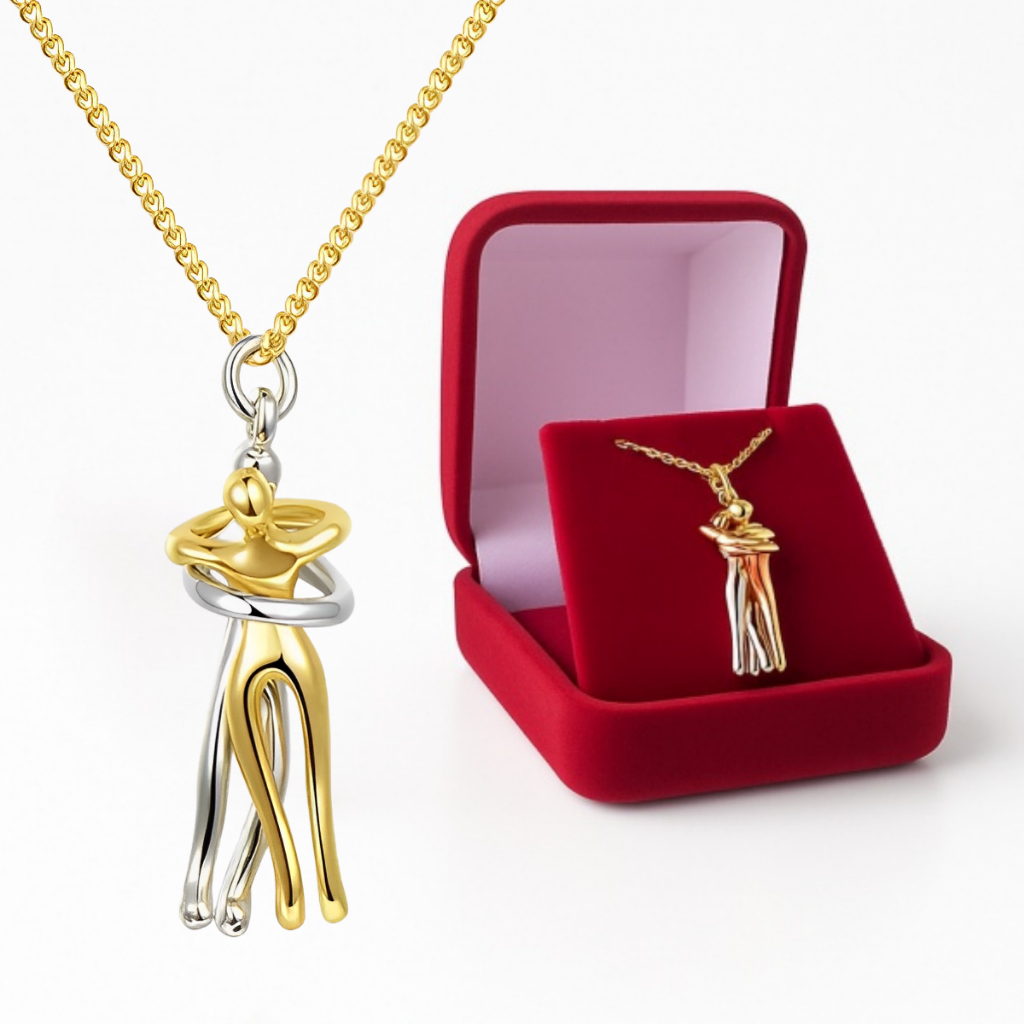 Colar Abraço Infinito Folhado a Ouro/Prata + Caixa de Presente em Oferta na Shopee