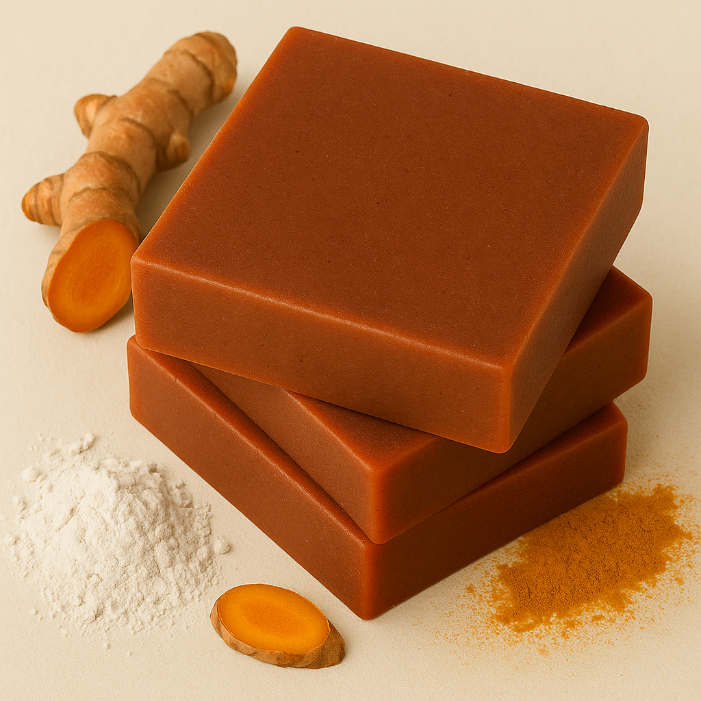 Kit 3 sabonetes de açafrão e argila branca (depila e clareia) 100g cada em Oferta na Shopee