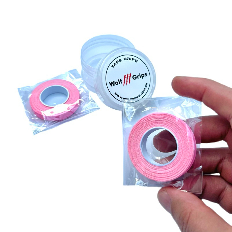 Wolf Grips Tape Grips Rosa Finger Tape Fita de Dedo Jiu Jitsu Judô Esportes kit c/ 2 + Case