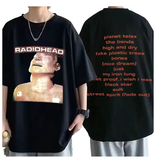 Camiseta Camisa Blusa Algodão Unissex Radiohead Rock Band Print American Street Hip Hop Vintage
