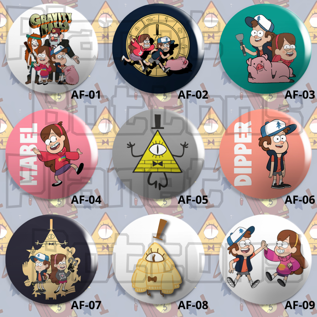 Bottons GRAVITY FALLS - Boton / Button / Botum / Broche / Pin - 3,8cm e 5,5cm.