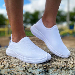 Tênis Feminino Meia Ortopédico Casual Para Academia Caminhada Branco em Oferta na Shopee