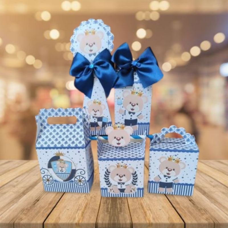 kit de caixinhas personalizadas, Pegue e monte ursinho príncipe realeza, lembrancinhas de festa