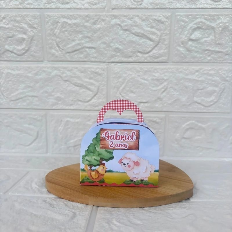 PEGUE E MONTE - Caixinha Maletinha personalizada Fazendinha Vermelha -  Lembrancinhas - Caixinhas para festa-Aniversário