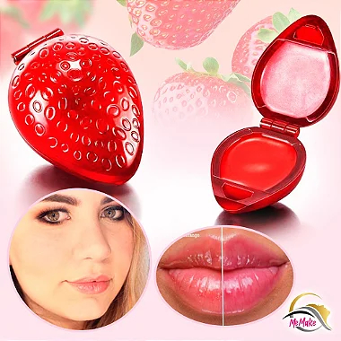 Brilho Labial Moranguinho Retrô Infantil Anos 2000 – Hidratante Labial com Cheirinho de Morango • Nostalgia- verm e osa