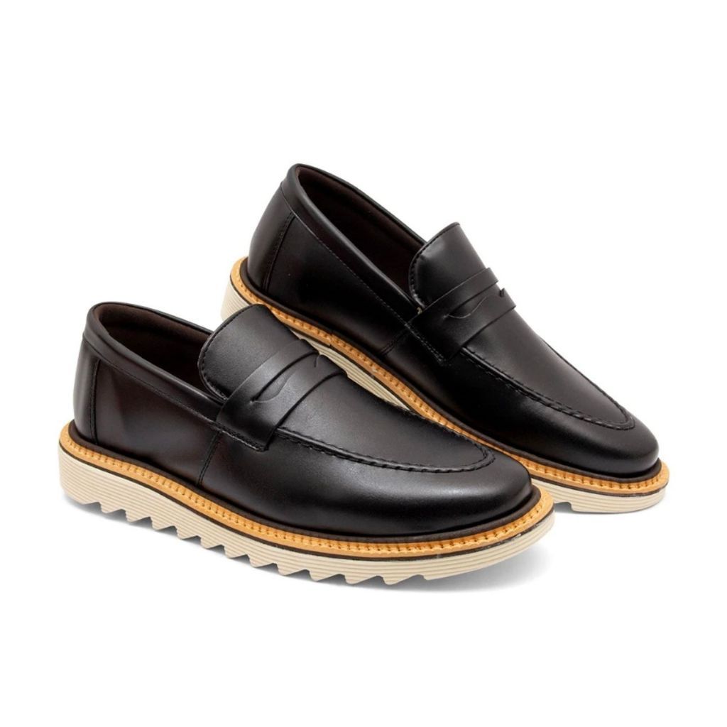 Sapato Oxford Loafer Mocassim Derby Casual Social Masculino Solado Tratorado Calce Fácil