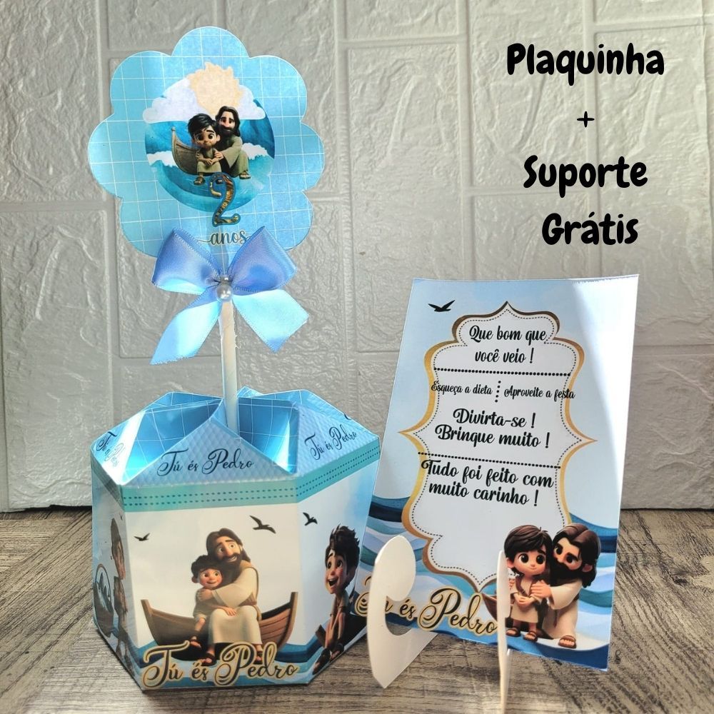 Centro de Mesa Tu és Pedro + Plaquinha Grátis,Arranjo Cachepô Personalizado p/Festa Enfeite,Lembrancinha Sou Pedro