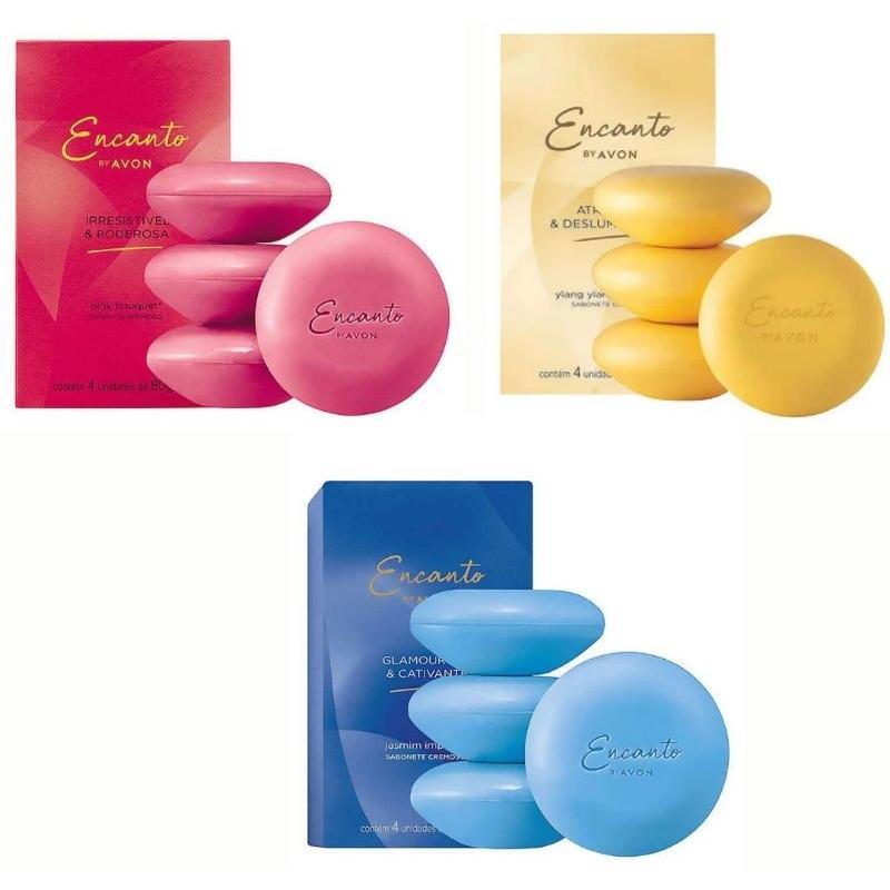 Kit 3 CAIXAS DE SABONETES ENCANTO AVON 4X80G 12 UN