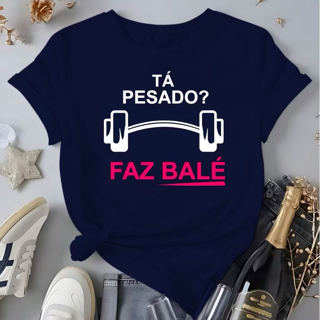 Camiseta Feminina Academia Estampada 100% Algodão