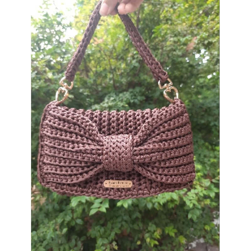 Clutch Laço clutch de crochê bolsa de crochê bolsa chique bolsa elegante bolsa festa