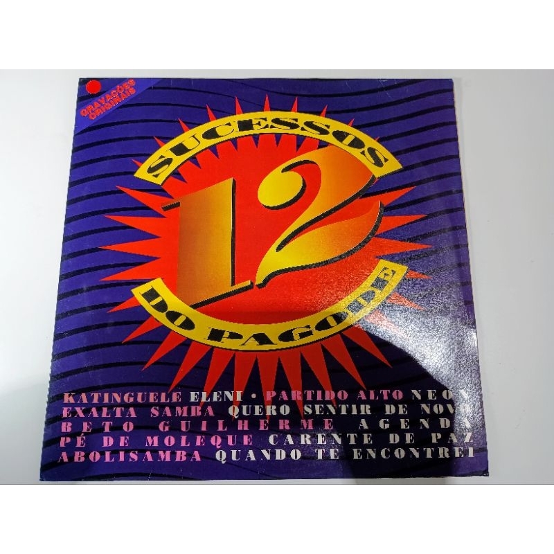 LP 12 Sucessos do Pagode - Katinguele, Abolisamba, Tempero, Beto Guilherme, Em Ótimo Estado