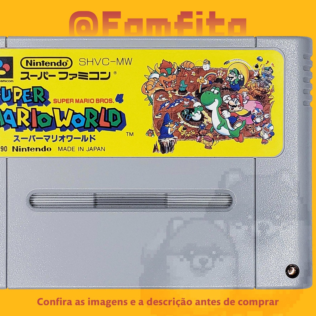 Super Mario World 🔥 Super Famicom Cartucho Original JP Jogo SNES Retro Nintendo Usado