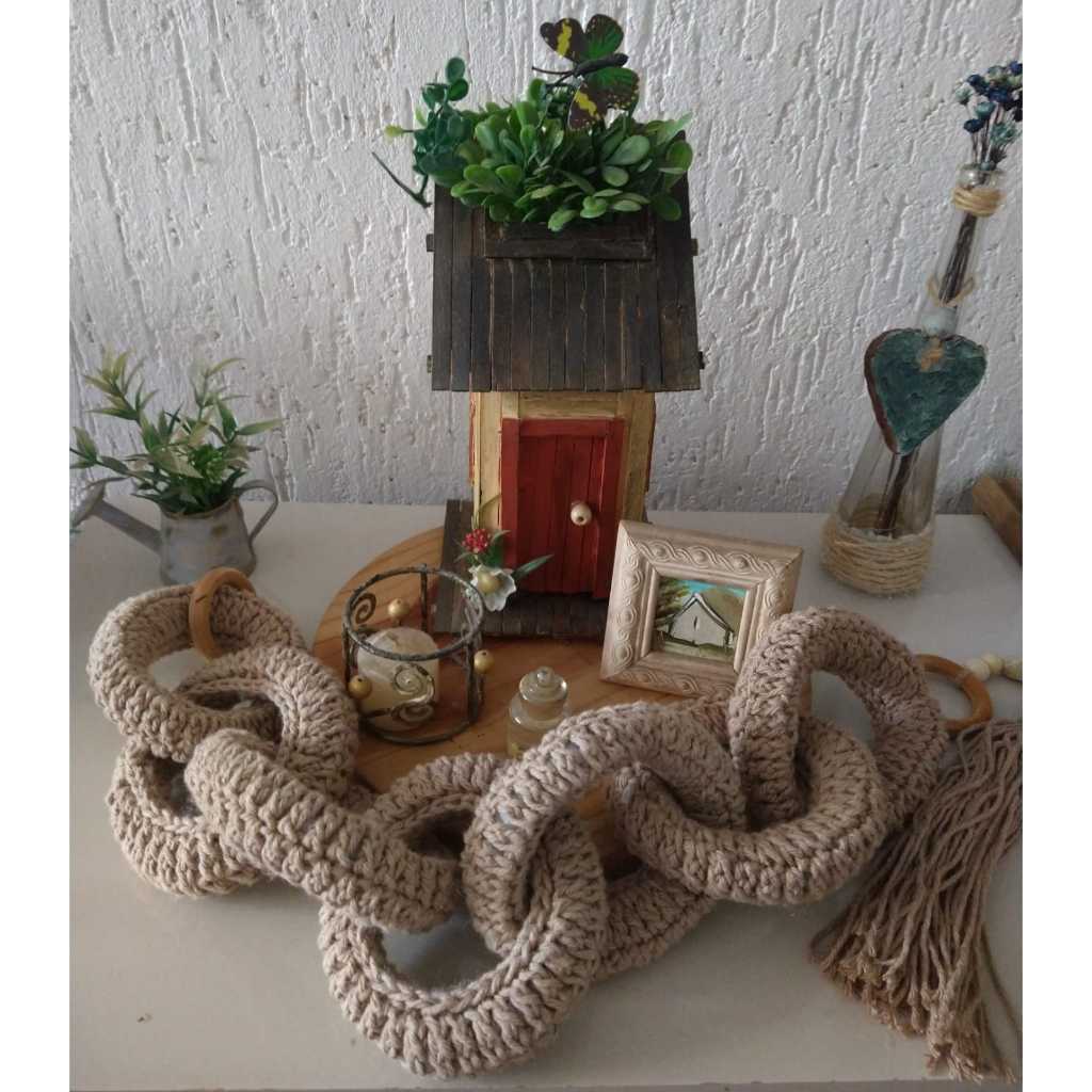 Colar Mesa Crochê Decorativo Centro de Mesa Corrente para Decoração Sala 5, 7 ou 9 elos em Oferta na Shopee