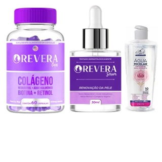kit Revera Caps 1 Potes Rejuvenescedo+ 1serum + 1 Agua Micelar skin care em Oferta na Shopee