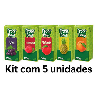 Kit com 5 unidades Suco de caixinha Fruta 200ml Sabores variados Kit festa infantil (festa eventos)