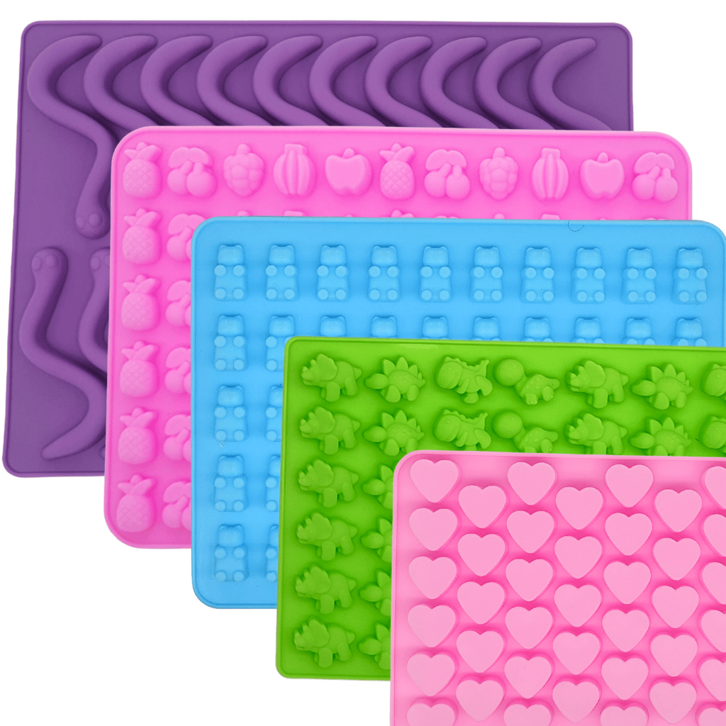 Forma Molde Silicone Gummy Bear coração minhoca animais frutas Forma Gelatina Bala Candy