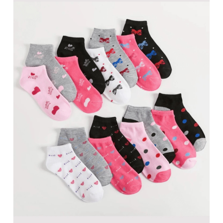 Kit 24 Pares de Meias Soquete Cano Curto Adulto Feminina Estampada Cores Delicadas em Oferta na Shopee