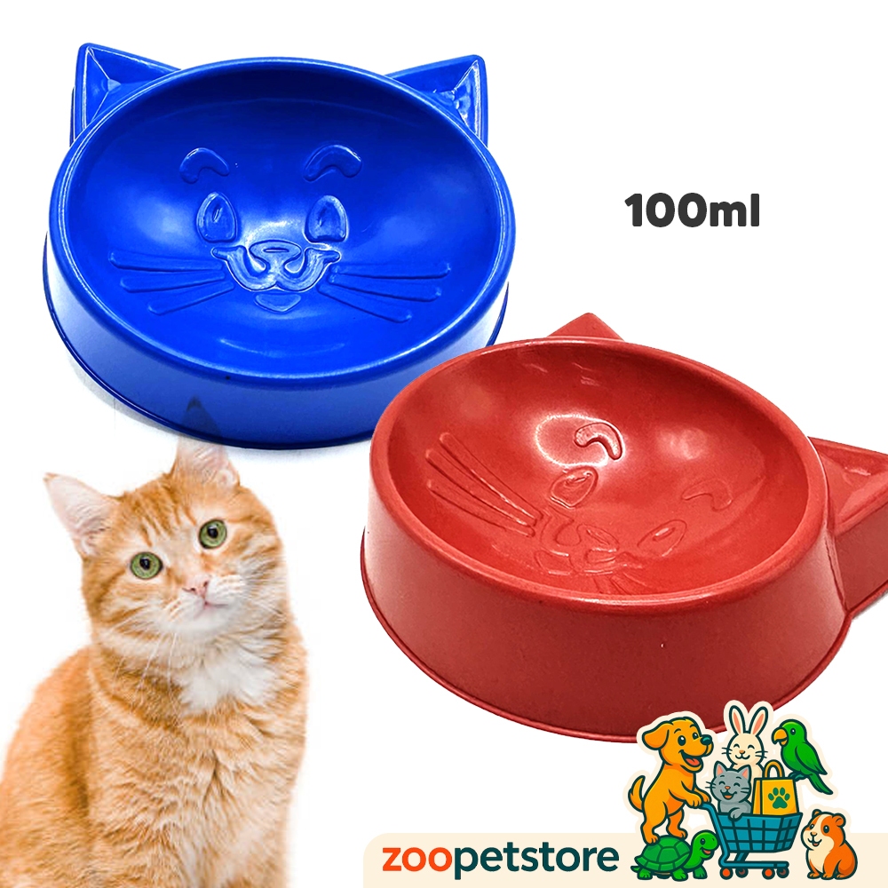 Comedouro Plástico Cara de Gato 100ml em Oferta na Shopee
