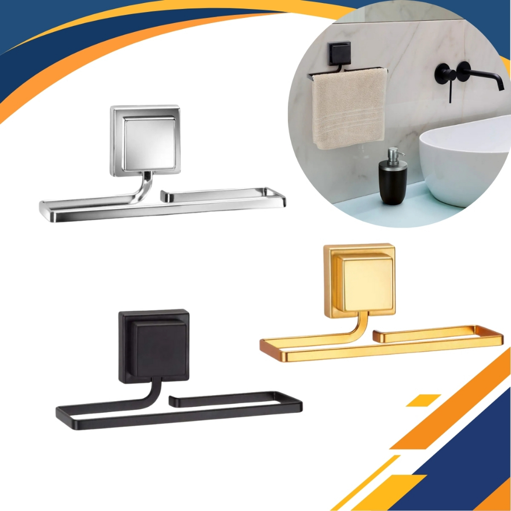 Porta Suporte Toalha Rosto Mão 3M Sem Furos Preto em Oferta na Shopee