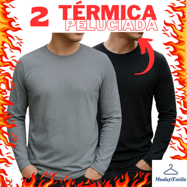 KIT C/2 Blusa de Frio Masculina Segunda Pele Térmica Pelúcida Inverno Manga longa