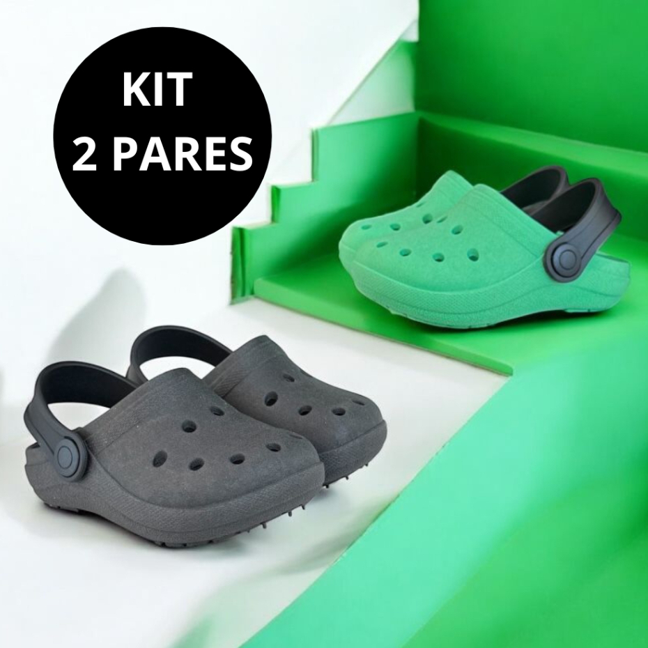 Kit 2 Pares Sandália Menino Babuche Infantil Masculino Liso Premium Antiderrapante em Oferta na Shopee
