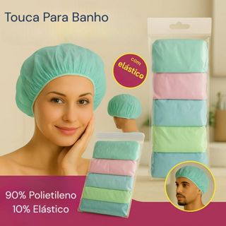 Toucas de Banho com Elástico Não Rasga Fácil Impermeável - 6 unidades em Oferta na Shopee