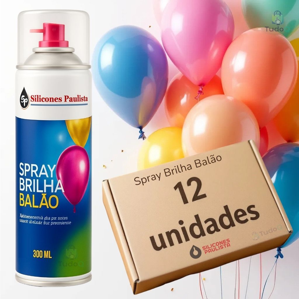 Spray Brilha Balão Renovar Bexiga Buffet Festa 300ml Kit 12 unidades em Oferta na Shopee