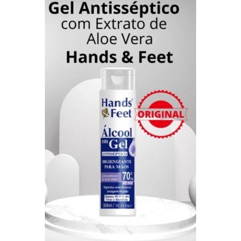 Álcool em Gel Higienizante Para Mãos com extrato de Aloe Vera, Secagem Rápida