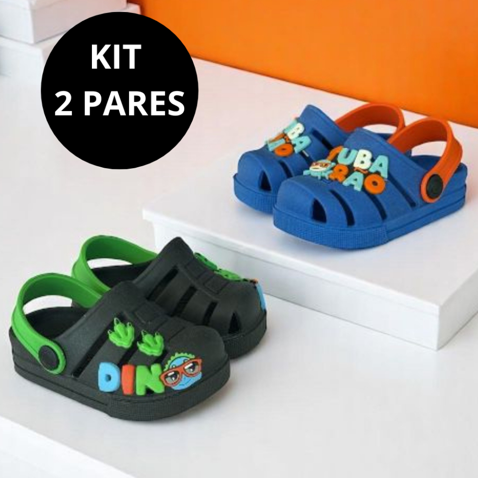 Kit 2 Pares Infantil Menino Papete Babuche Masculino Leve Confortável Promoção Maria Fiore