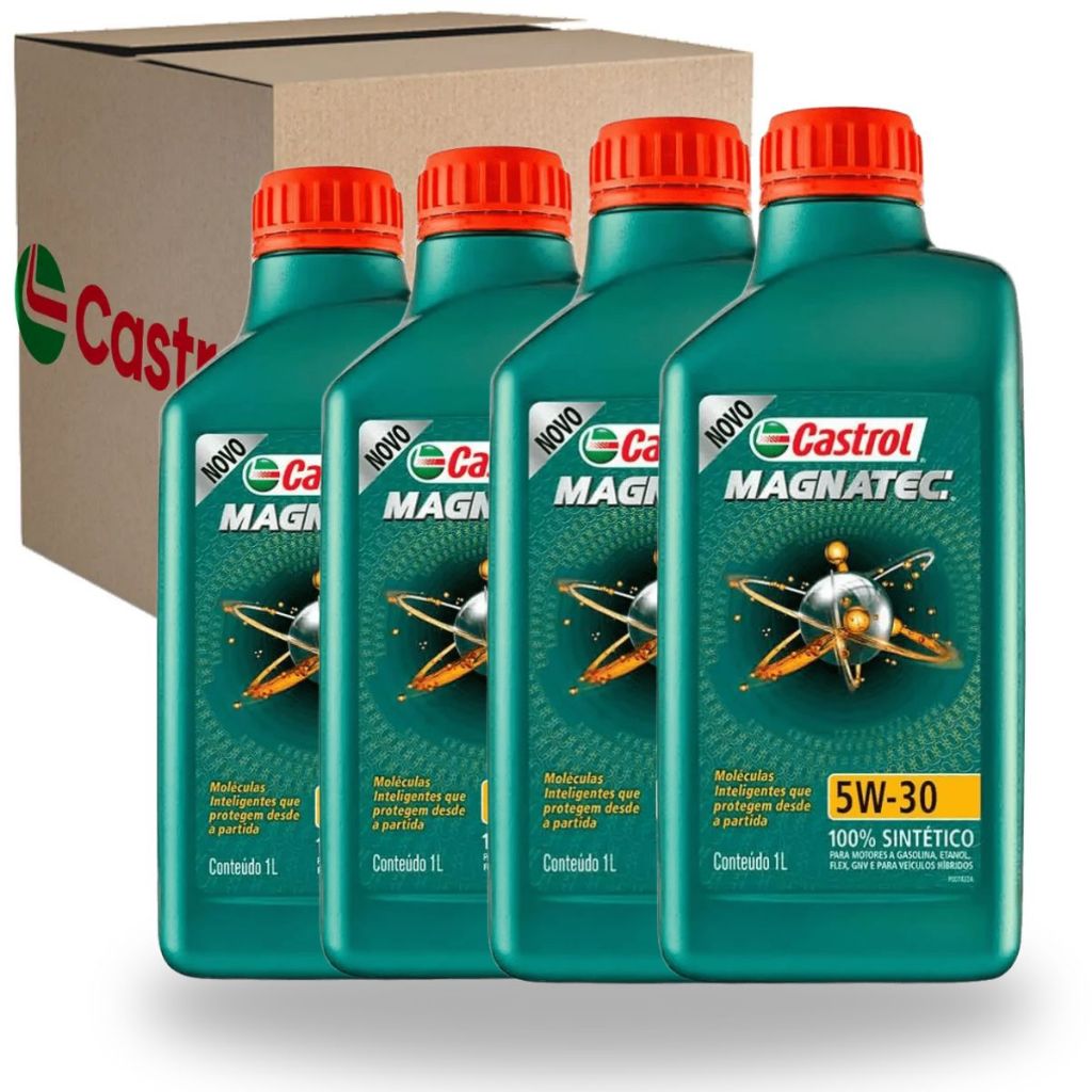Kit 4 Oleos Lubrificante Magnatec 5w30 Sintético SAE API SP Original Castrol em Oferta na Shopee